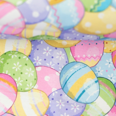 Baumwollstoff - Happy Spring - bunte Ostereier